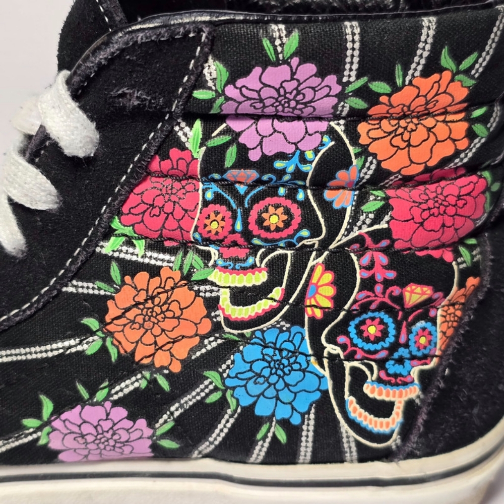 Vans Unisex Sk8-Hi Dia De Los Muertos Day of the Dead Glow in the Dark, - Picture 11 of 16